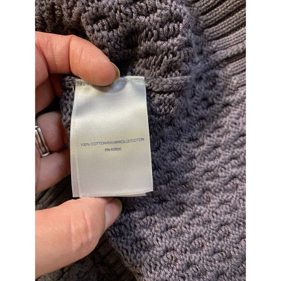 Lands' End Women Small Navy Blue Cable Knit chunky Sweater Cotton Heavy Knit M - Picture 4 of 6